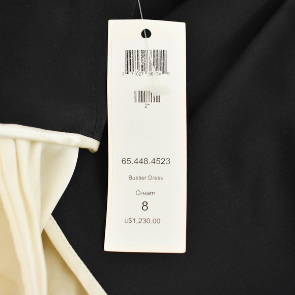 LIDA BADAY: Black/Cream, Silk Formal Dress - Picture 8 of 8